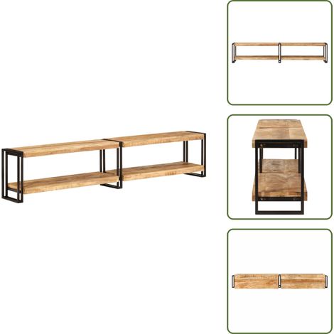 Meuble TV 200x30x40 cm bois massif de manguier - Meubles Tv - Meuble Tv Moderne - Meuble Tv Industriel - Meuble Tv Design - Meuble Tv Avec Rangement (1/5)