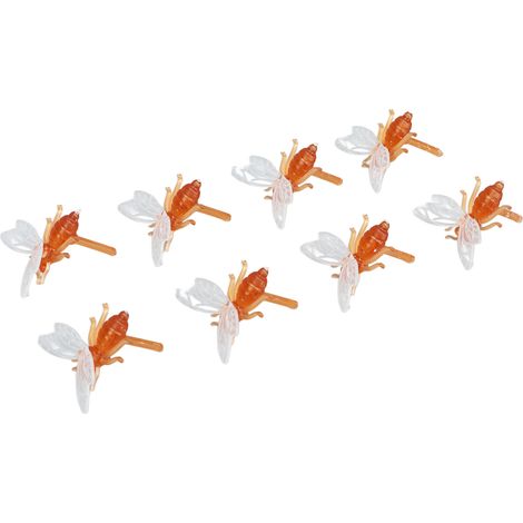 50 mini abeilles décoratives en plastique pour arbre, porte, mur, jardin ou cour (1/5)