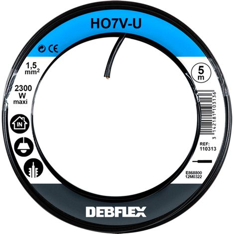 DEBFLEX - BOBINOT HO7V-U 1.5 MM² 5M NOIR - 110313