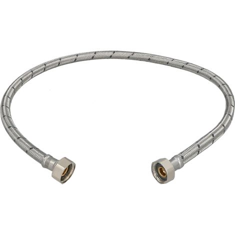 KOTARBAU® Flexible Robinet 1/2"x1/2" - Tuyau Robinet 80cm - Acier Inoxydable - Rallonge Robinet Cuisine Flexible - Tuyau Robinet Cuisine Flexible - Tuyau Flexible Plomberie - Argent (1/4)