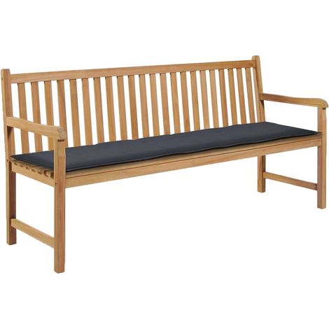 Cuscino per panca da giardino Antracite 180 x 50 x 3 cm DEC021553