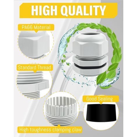 M20 Cable Connector (1 unit) - IP68 Waterproof - Suitable for junction boxes, fuse boxes, surface mounting and distribution boxes (1/5)