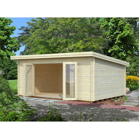Abri de jardin en bois Lea 19,4 m2 Bifold Naturel (1/4)