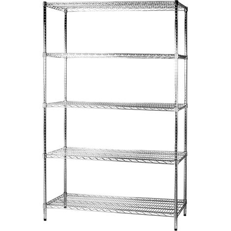 Scaffale 5 Ripiani 120x45x200 cm in Metallo Cromato Tosini