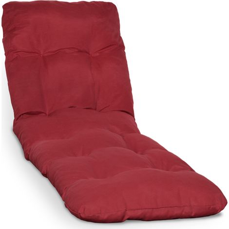 Beautissu – Housse pour chaise longue 190x60x8 cm – Tissu 100% polyester 180g/m² – Remplissage en mousse polyuréthane – Fixation par 2 liens