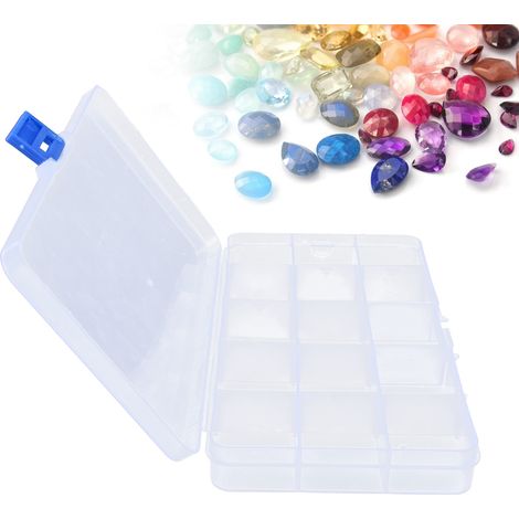 Mini-Organizerbox aus transparentem Kunststoff mit herausnehmbaren Fächern – 6,8 x 3,9 x 0,8 Zoll (1/5)