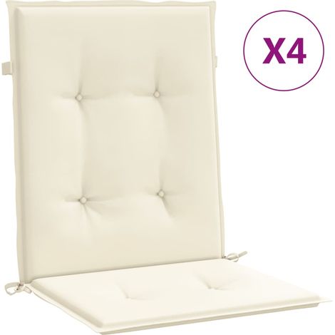 Coussins de chaise de jardin à dossier bas lot de 4，Coussins d'extérieur crème CFW645132 (1/5)