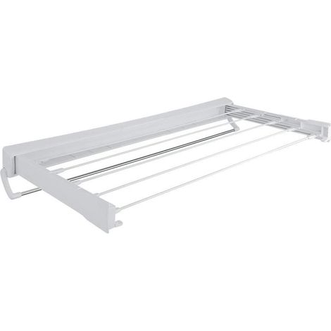 Séchoir à Linge Intérieur Mural Télescopique/Porte-Serviettes 3.5 m, Blanc (1/4)