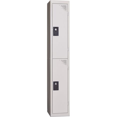 PROVOST - Vestiaire multicases métal monobloc 1 colonne - 2 cases gris Provost