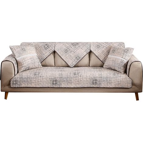 Housse de Canapé Gris Clair 70x70cm Tissu Respirant Antitache et Déhoussable Protection Meuble Salon Design Élégant Confortable (1/5)