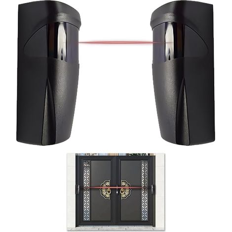 Capteurs Infrarouges, 12 / 24V AC DC cellule photoélectrique infrarouge pour Porte Automatique et Garage, Détecteur de Mouvement 20m, Compatible avec Systèmes d’Alarme Sécurité (carré) (1/5)
