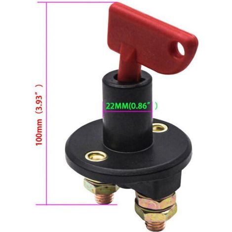 Coupe-batterie pour véhicule - - 12/24V - 500A max - Imperméable - Résistant à la corrosion - Installation facile (1/4)