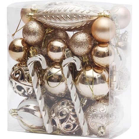 Set aus bruchsicheren, transparenten, dekorativen Weihnachtskugeln aus Kunststoff für Weihnachtsbaumschmuck und Hochzeitsfeiern (1/4)