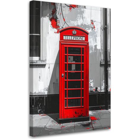 Impression sur Toile, Cabine téléphonique rouge de Londres,20x30 (1/4)