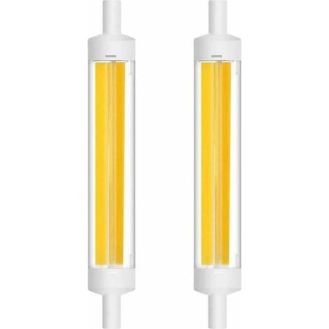 R7S 15W 118mm Ampoule LED COB Filament Linéaire 360 Degrés J118 Ampoule Projecteur 1200LM équivalent Ampoule Halogène 120W blanc froid (6000K-6500K) (Lot de 2) [Classe énergétique A++] (1/5)