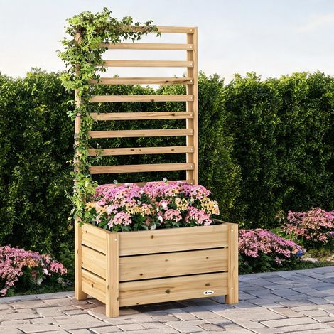 Porte-plantes bois naturel en bois de sapin 60 x 39 x 120 cm (1/5)