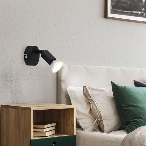 Applique murale spot lampe noir lampe de salon orientable H 8,5cm (1/5)