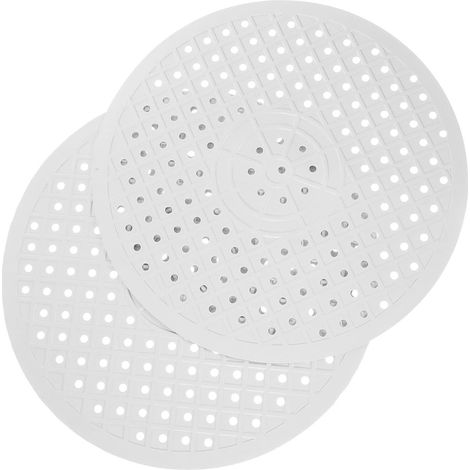 Tapis d'évier rond (lot de 2) en caoutchouc blanc - Accessoires de cuisine - Convient aux plans de travail et aux égouttoirs à casseroles - 30 cm - Blanc (1/4)