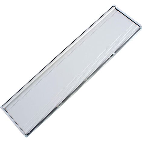 STORMGUARD, Feritoia per le lettere in metallo, con setole protettive e sportello ribaltabile, Dimensioni esterne 293 mm x 77 mm (apertura interna 256 mm x 46 mm), Grigio (silber) - 06SR0310000A (1/3)