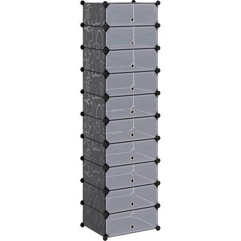 Maison Exclusive - Scarpiera Modulare a 10 Scomparti Nera