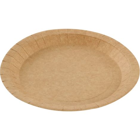 Assiette ronde en carton kraft - 300 unités - Betik
