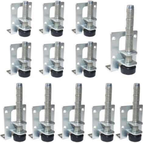 12 pieds de meuble réglables en acier inoxydable – Pieds d’appoint pour meubles, tables, armoires et établis – Hauteur ajustable (0–35 mm), charge maximale 150 kg par pied (1/5)