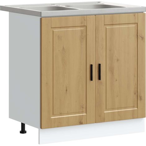 Maison Exclusive - Waschbecken-Unterschrank Porto 2 pcs Braun Hol