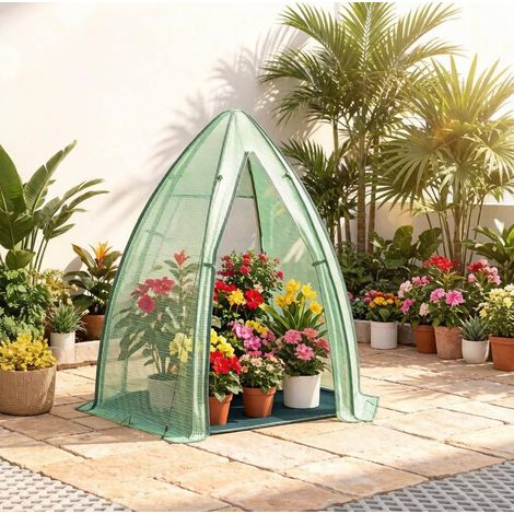 Invernadero para tomates 160 x 180 x 160 cm en PE y acero verde HAVRYA (1/5)