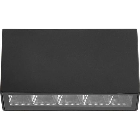 Plafonnier extérieur rectangulaire noir LED 5W 3000K Italux (1/4)