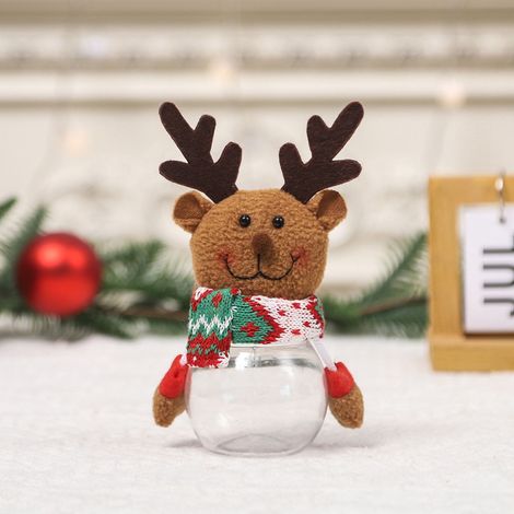 Boîte À Bonbons De Noël - Boîte De Rangement Transparente En Plastique Avec Couvercle - Pour Biscuits Et Confiseries Festives - 1 Pièce (1/5)