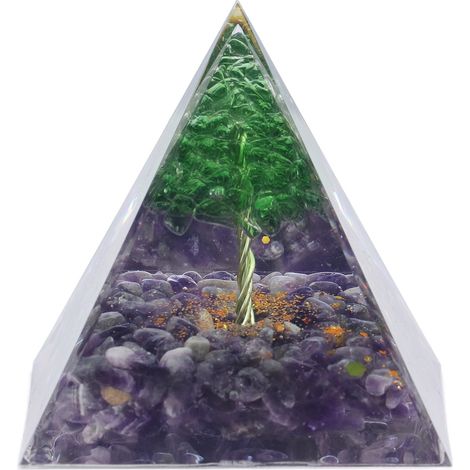Pyramide orgone en cristal pour la guérison énergétique et la décoration zen intérieure (1/5)