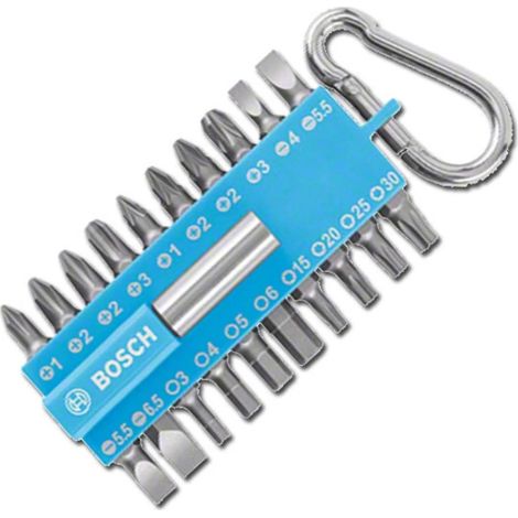 Bosch Set de punte de 21 pezzi Blu (con supporto de punte universali, moschettone, accessorio per avvitatori elettrici)