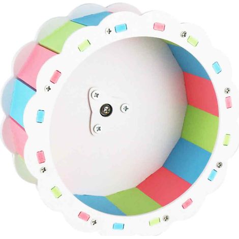 1 roue d'exercice pour hamster, silencieuse, en forme de tournesol, à visser, en PVC (1/5)
