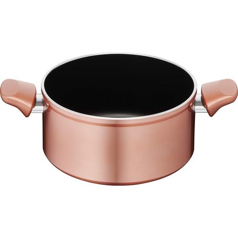 Lagostina Ramata Casseruola Fonda Antiaderente in Alluminio Ø 20 cm con Esterno Effetto Rame, Pentola Gas e Forno con Thermo-Signal, Rivestimento Titanium Easy, Due Maniglie in Bakelite (1/4)