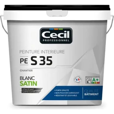 Peinture satinée CÉCIL PE S35 Blanc 5 L (1/2)