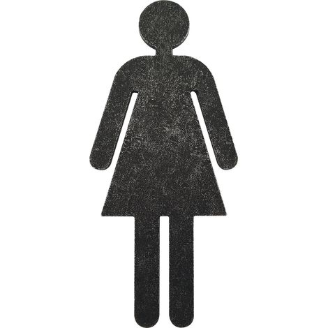 Halcö WC Symbol zum kleben - Frau (weiblich) Eisen verzinkt patiniert schwarz