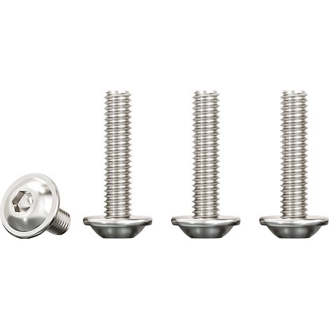 Vis à Tête Bombée avec Bride et Six Pans Creux,M5x25mm Vis à Métaux Acier Inoxydable A2 V2A Boulon à Tête Hexagonale pour Les Connexions Mécaniques,20 Pièces (1/5)