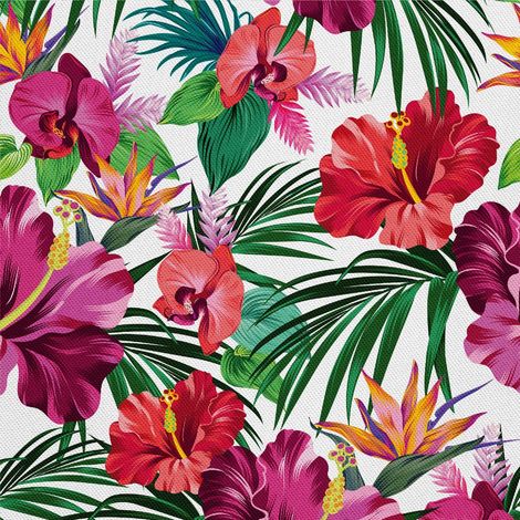 Telas decorativas para exteriores Oxford - motivo de flores tropicales, hibisco (1/5)