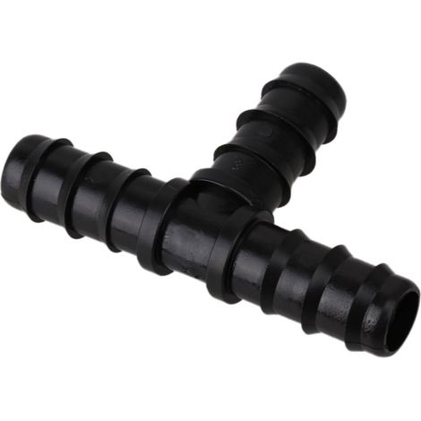MINKUROW 20 Pezzi Pe16 Raccordi A T Con Sbavatura A Gocciolamento Connettore Da Giardino Femmina Nero: 16 Mm (1/3)