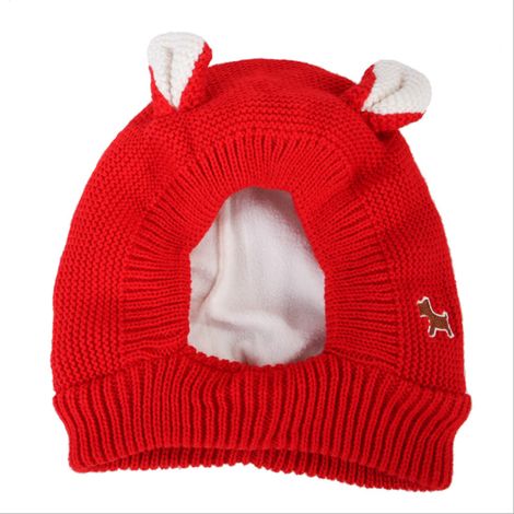 Joli bonnet de Noël chaud pour chien avec oreilles
