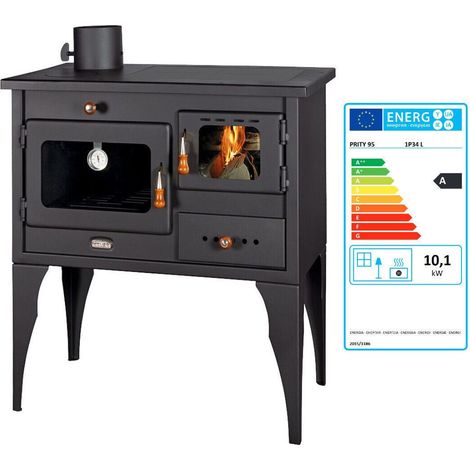 Cucina a Legna con Forno Prity 1P34L 10.1 kW – Uscita Fumi a Sinistra (1/5)