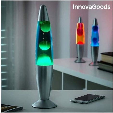 Lampe à lave - Magma - Bleu - Aluminium - Intérieur - Contemporain