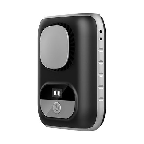 New 2025 Ultra-thin Waist-mounted Fan, Portable, Clip-on for Indoor and Outdoor Use, Small Fan GF09 -- Black (1/3)
