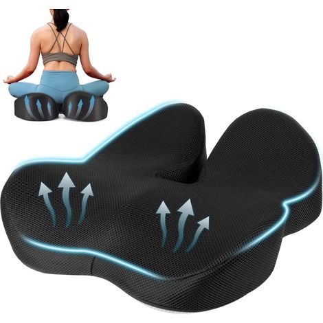 Coussin de chaise de bureau, coussin de siège ergonomique, coussin pour coccyx hémorroïdaire, coussin de chaise en mousse à mémoire de forme, soulage les douleurs sciatiques pour voiture, bureau, chai (1/5)