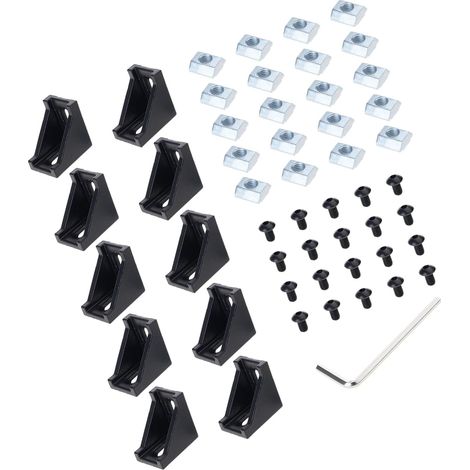 Attaches profilées en alliage d'aluminium - Connexion sécurisée à 90 degrés pour encadrement professionnel - Supports d'angle de meubles (1/5)