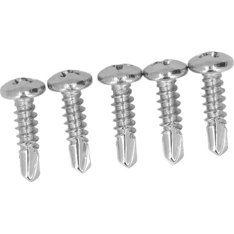 Vis à bois autoforeuse tête ronde 200 pièces, inox 304, vis à métaux M4.2x16, fixation rapide (1/5)
