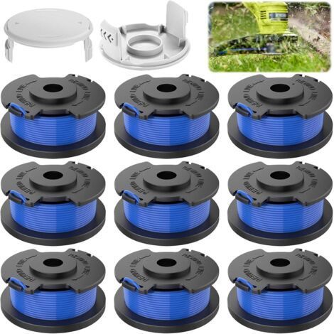 9 pièces fil coupe bordure pour ryobi,Bobine Fil Coupe Bordure avec pour Ryobi One+ AC14RL3A 18V 24V 40V, Ø1,65 mm,3,4 m de longueur (1/4)