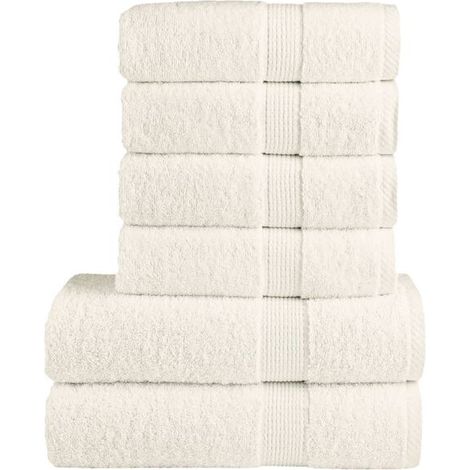 Ensemble de six serviettes SOLUND Premium, blanc cassé (1/5)