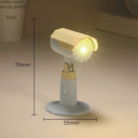 Mini veilleuse LED bleue, lampe de bureau pliable avec appareil photo mignon, décoration de bureau, lampe de lecture (1/5)