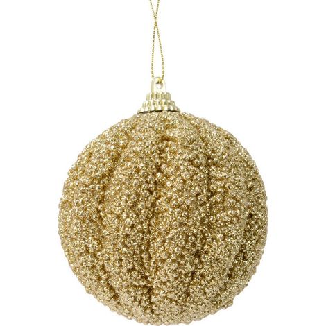 pallina di natale con Perle Oro Glitter 8cm